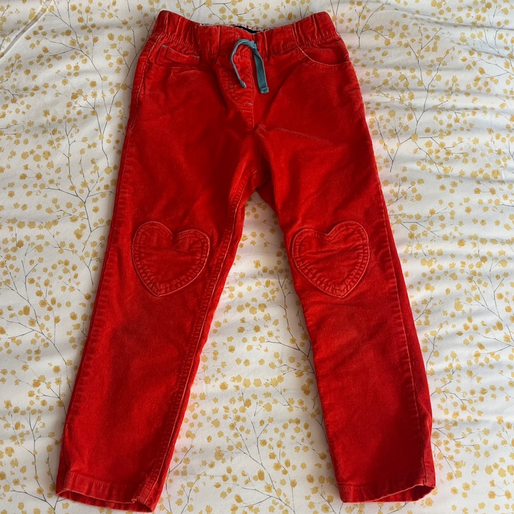EUC Mini Boden Heart Patch drawstring Pants size 5